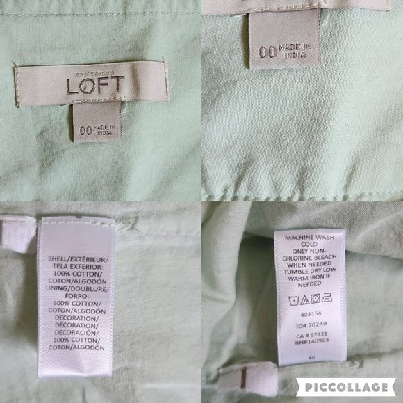 Ann Taylor LOFT green cottagecore prairie eyelet trim mini skirt sz 00 - Picture 11 of 11